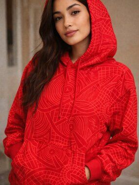 Jordan Women’s Flight All Over Print Fleece Pullover Hoodie Size M